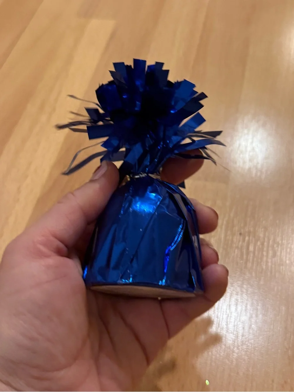 Blue Metallic Balloon Weight - Party Table Decoration
